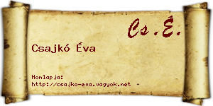 Csajkó Éva névjegykártya