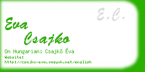 eva csajko business card