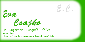 eva csajko business card